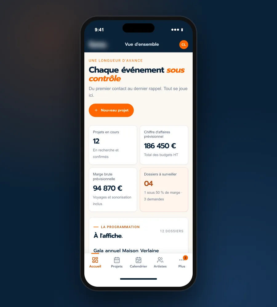 Mobile dashboard: key figures and files to watch